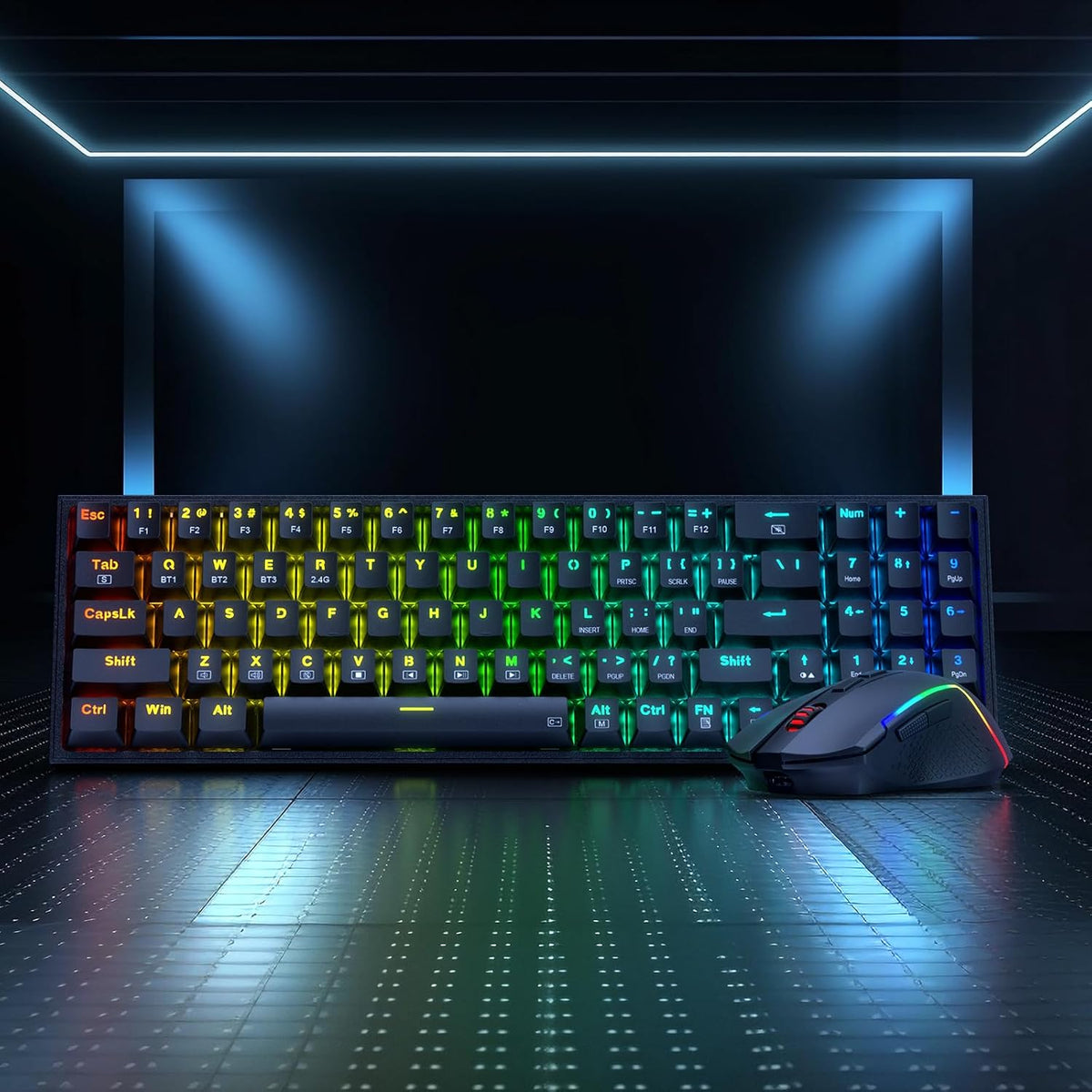 Redragon S136 Combo de teclado y mouse para videojuegos, teclado me...