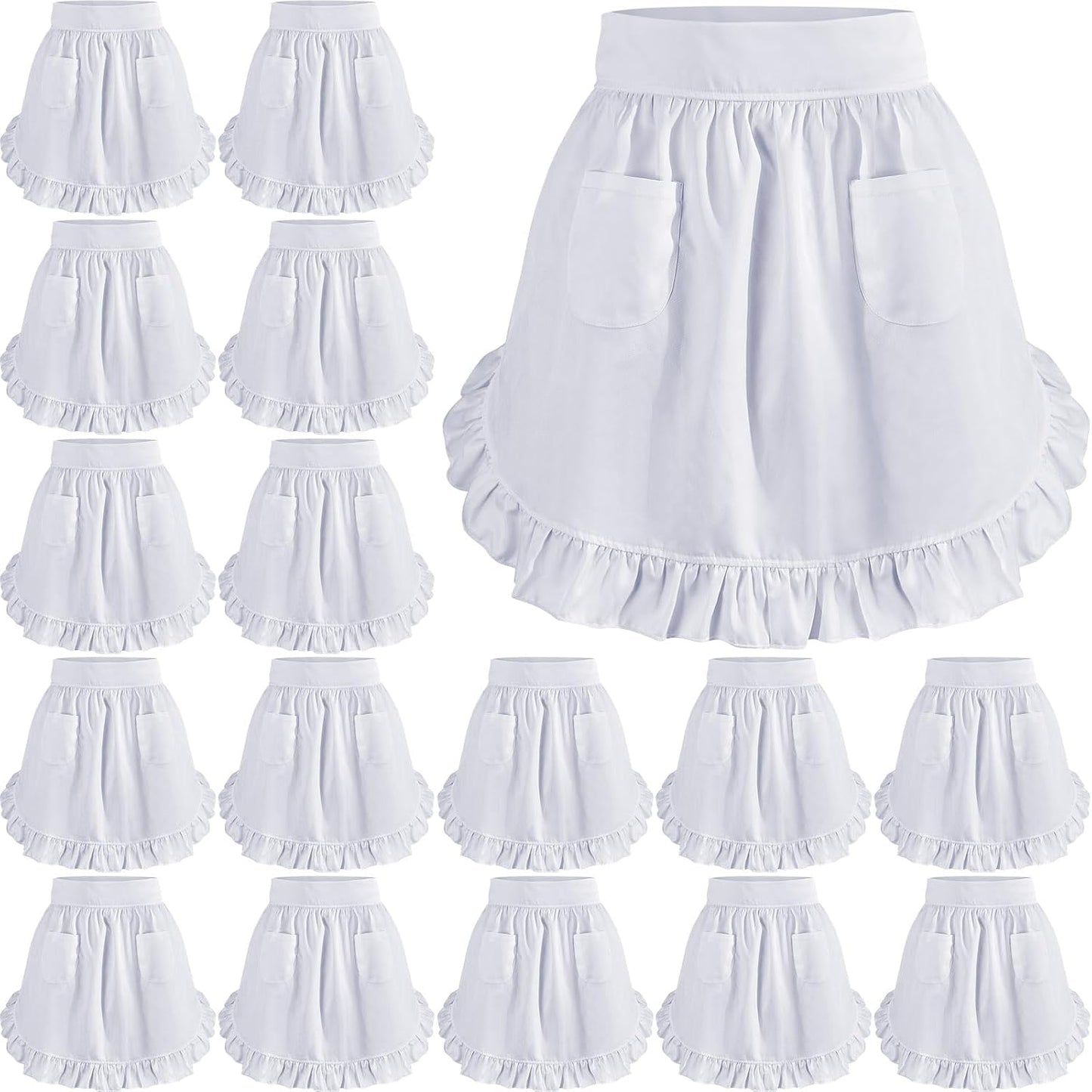 Hercicy Delantal de cintura a granel para mujer, mitad retro, delan...