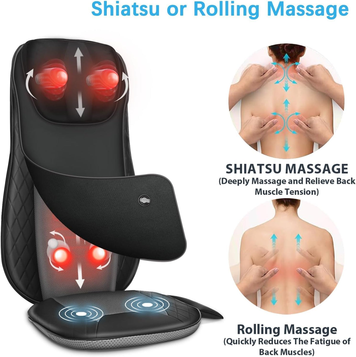 CuPiLo Masajeador Shiatsu para Cuello y Espalda con Calor, Cojín de...