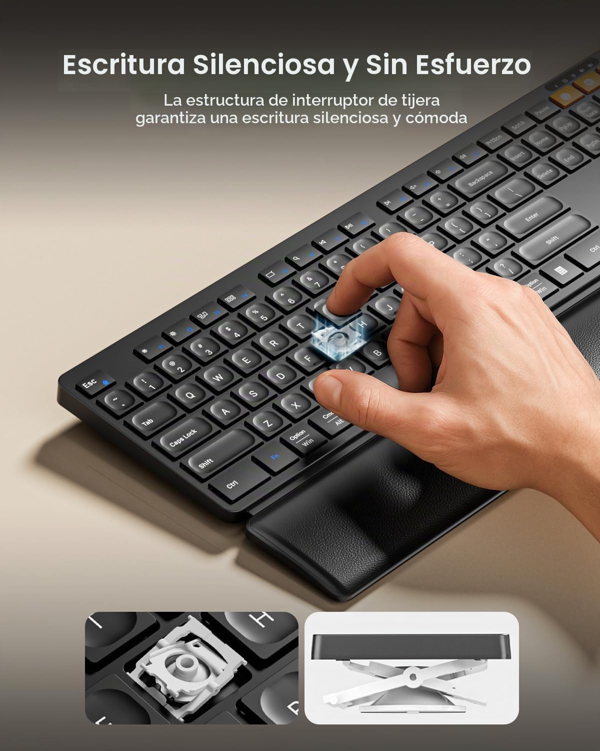 ProtoArc Combo de teclado y mouse Bluetooth, KM60 Bluetooth + USB m...