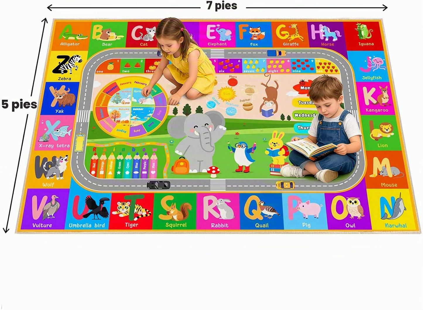 Pionblank Alfombra infantil para sala de juegos, aula, alfombra de...