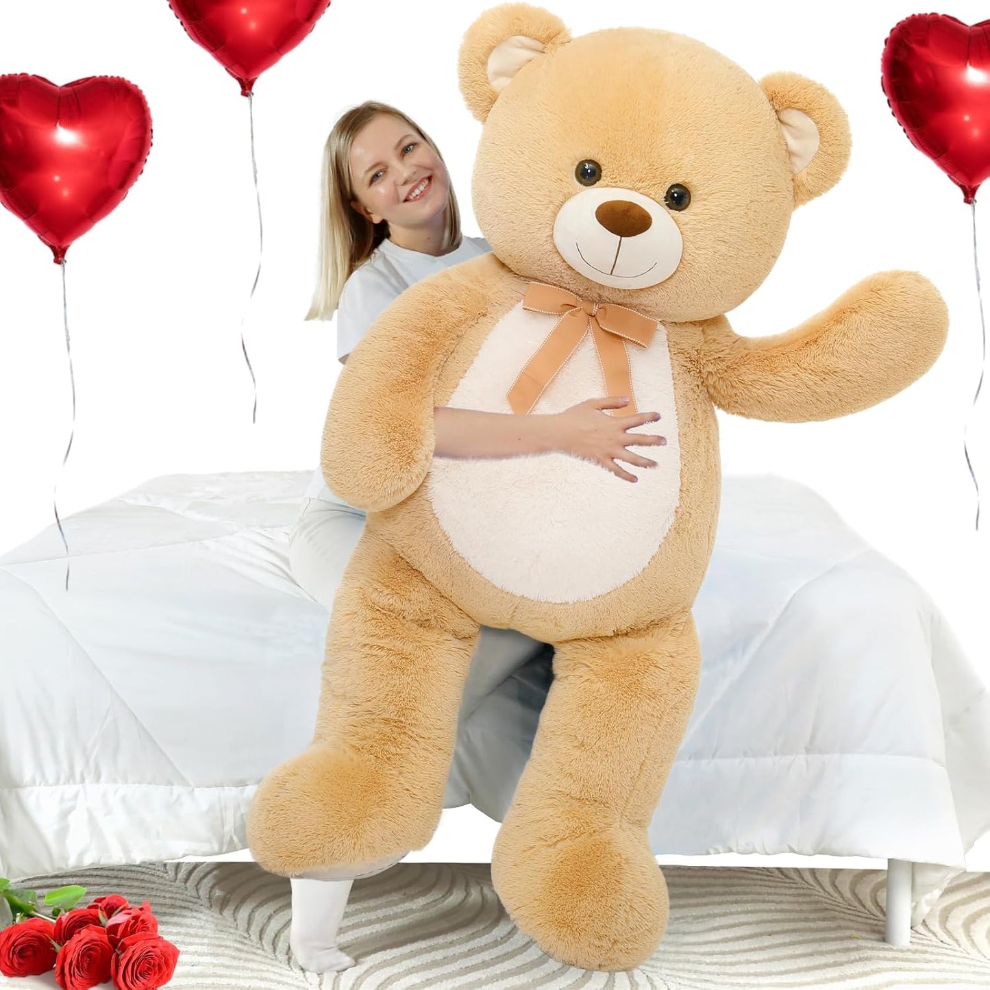 MorisMos Oso de peluche gigante de 4 pies, 51 pulgadas, regalo de o...