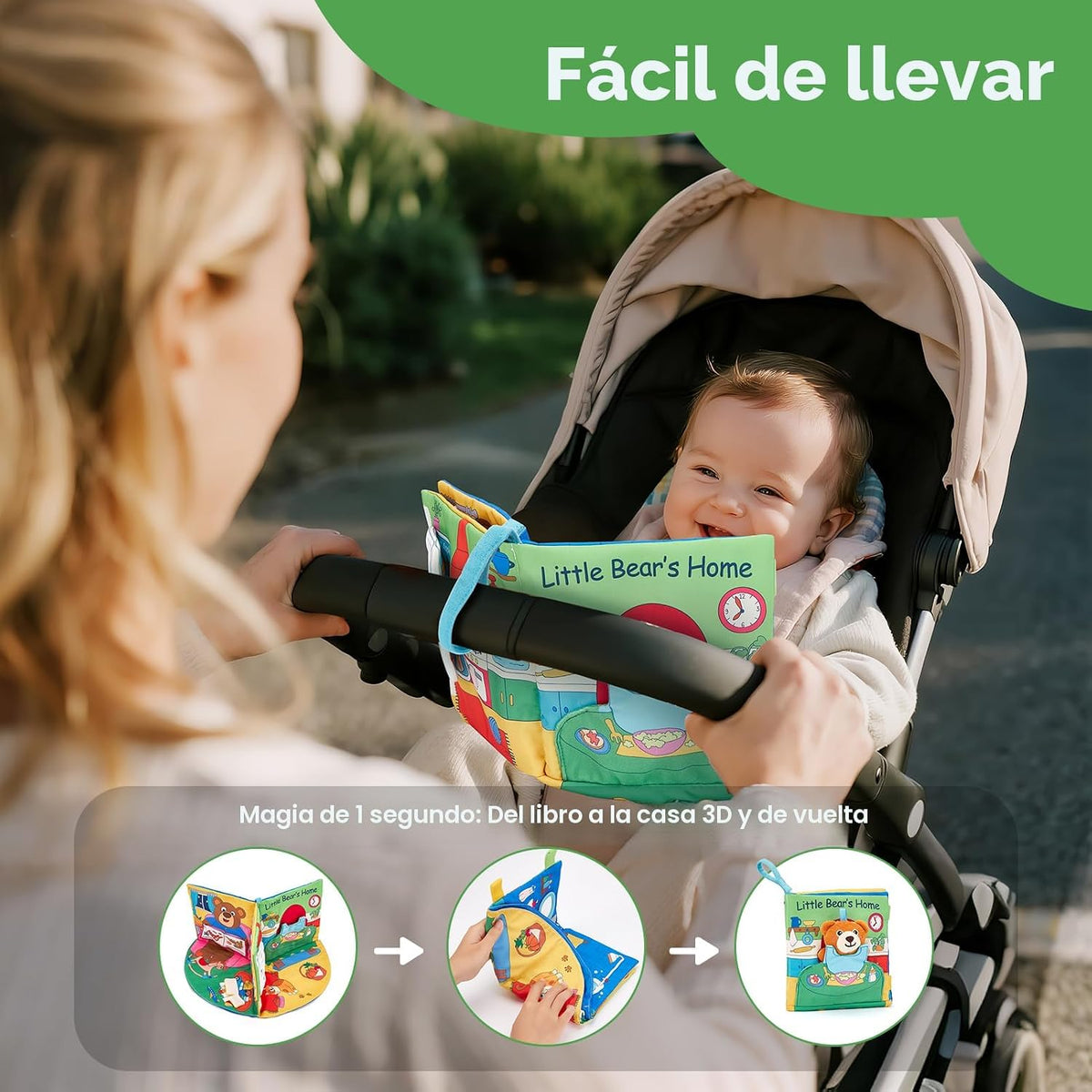hahaland Libro 3D para 0-12 meses Libro interactivo de actividades...