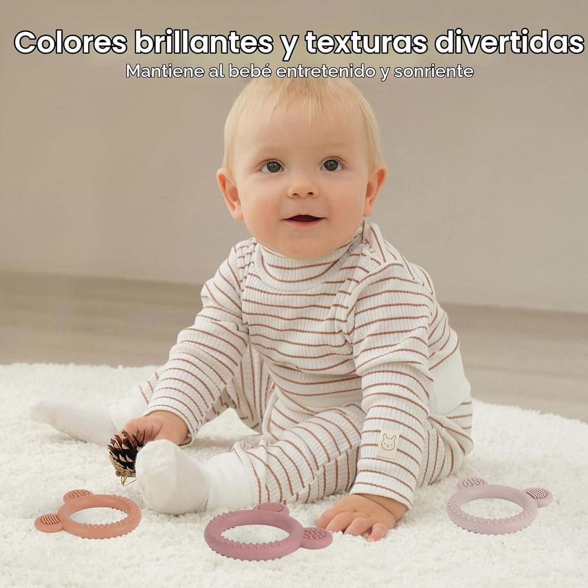 Eascrozn Juguetes de dentición para bebés de 3-6 meses, mordedores...