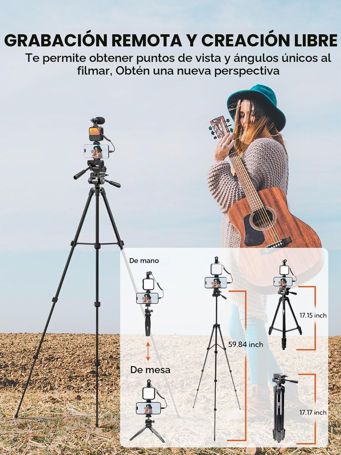 USKEYVISION Kit de inicio de vlogging para iPhone y Youtuber, equip...