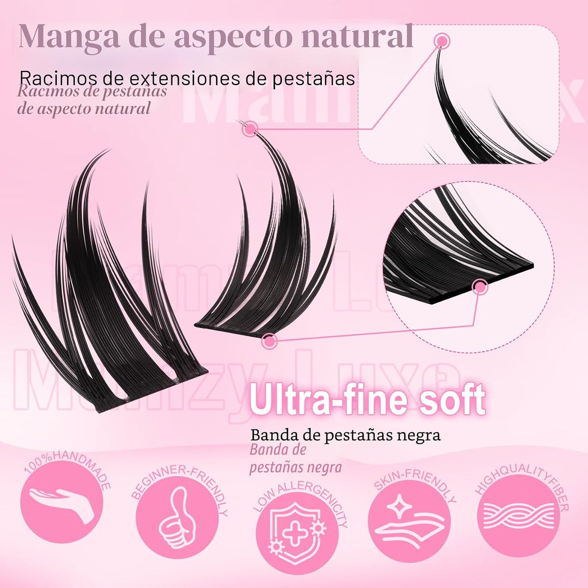 Manga Lash Racimos Wispy 0.394-0.630 in Spiky Lash Racimos CC Rizad...