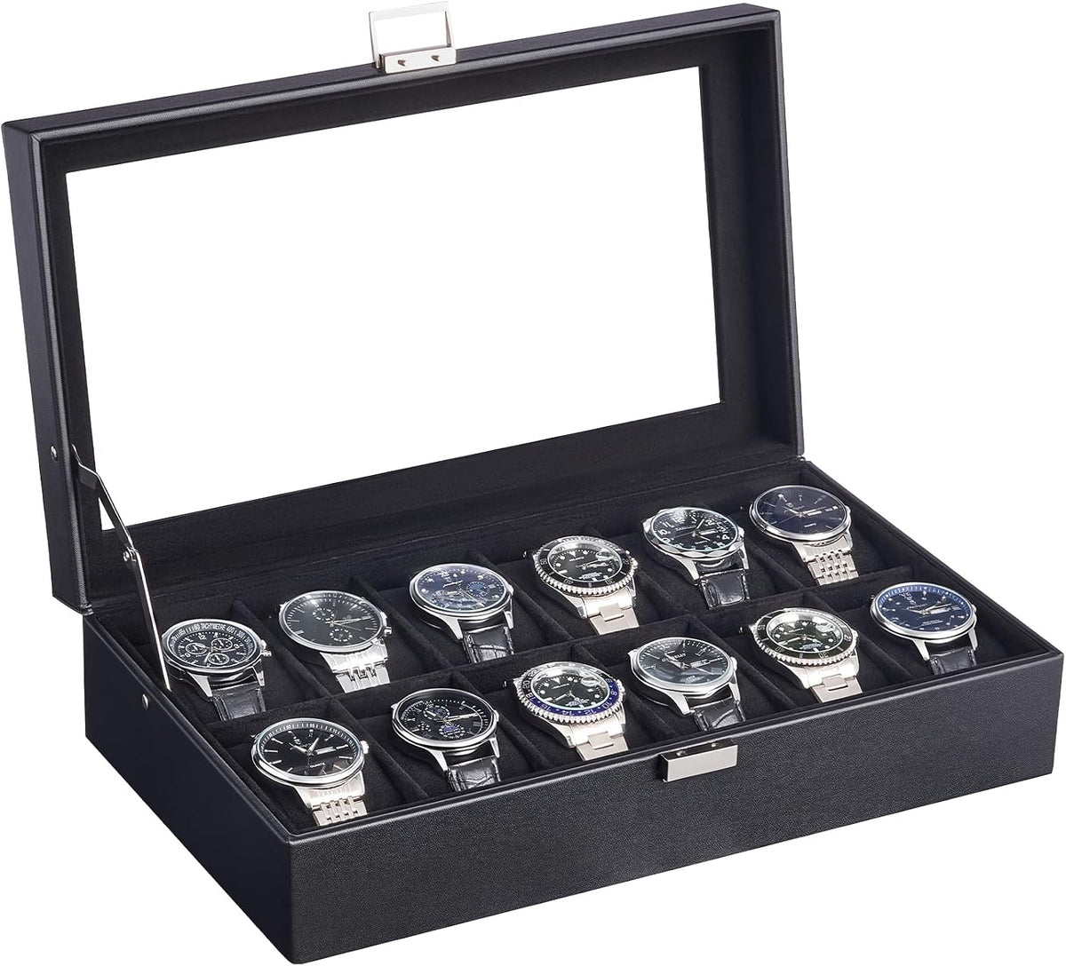 Lolalet Caja de Reloj para Hombre, Caja expositora de 12 Ranuras co...