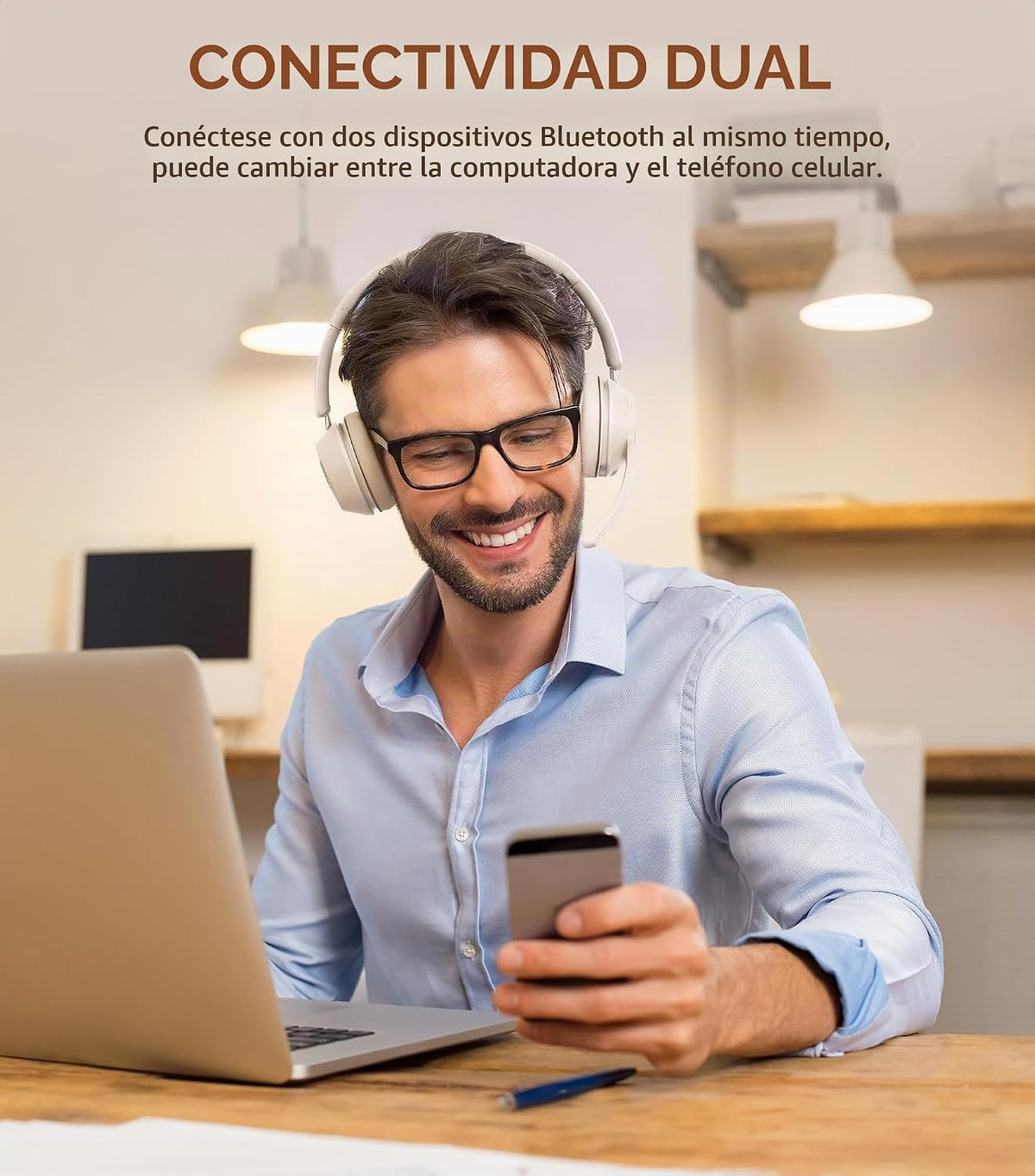 Auriculares inalámbricos con micrófono para el trabajo, Auriculares...