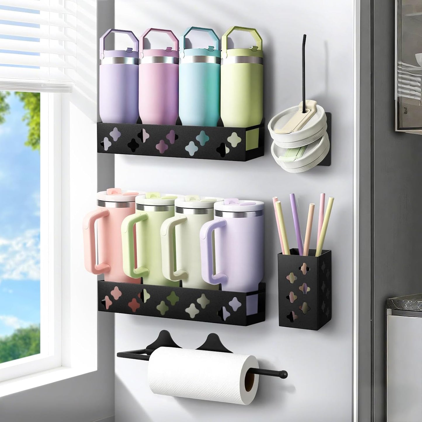 Organizador magnético de botellas de agua para refrigerador, soport...