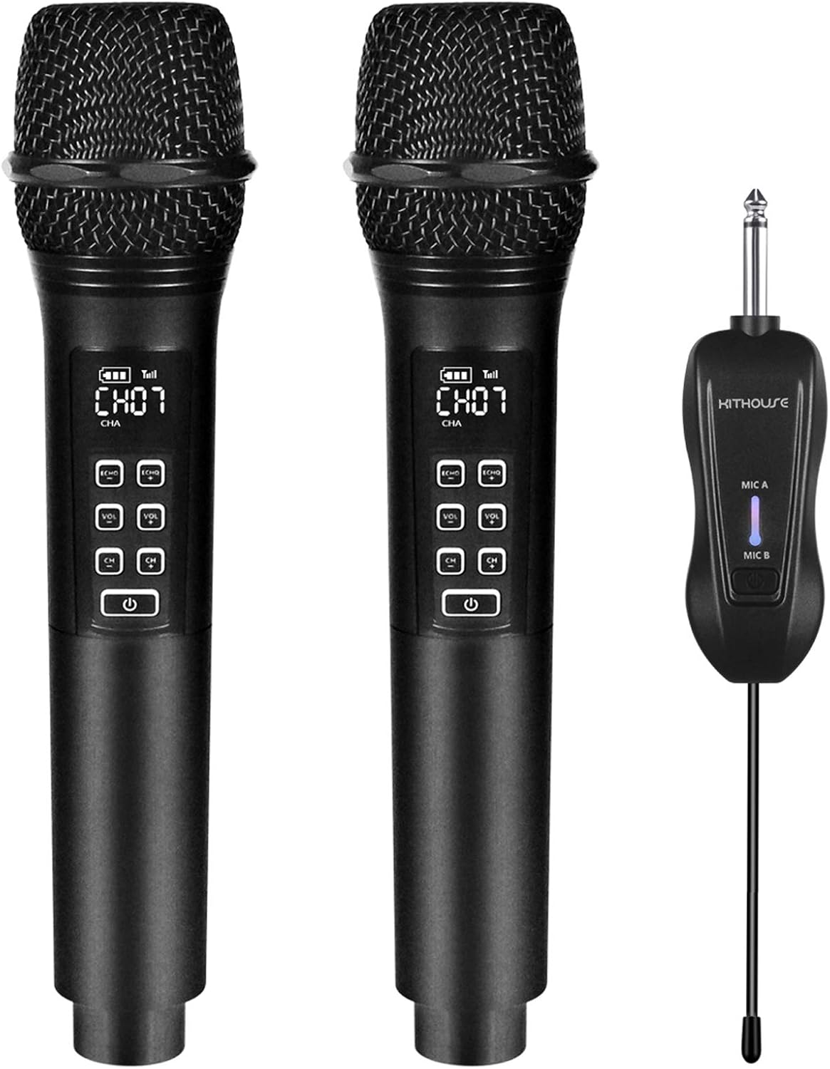 Kithouse K28 Micrófono inalámbrico recargable para karaoke con cont...