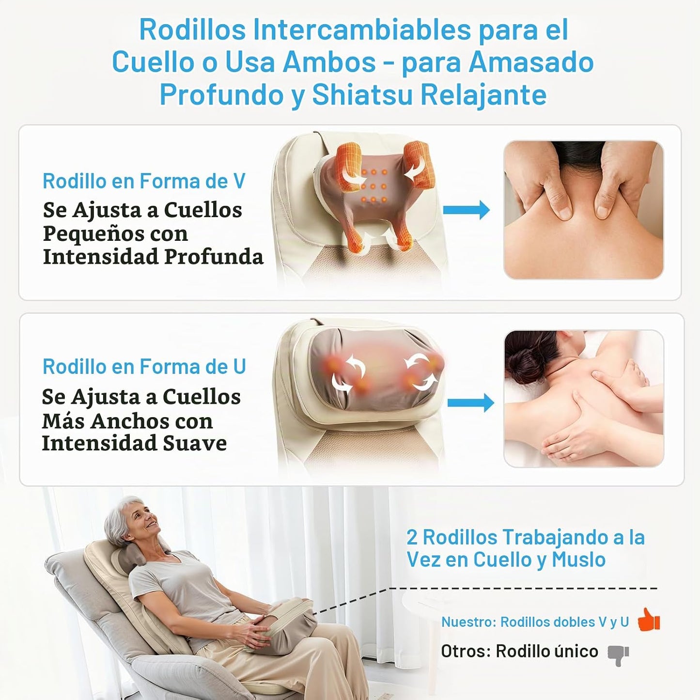 Makerzone - Masajeador de espalda para silla con módulos de doble c...