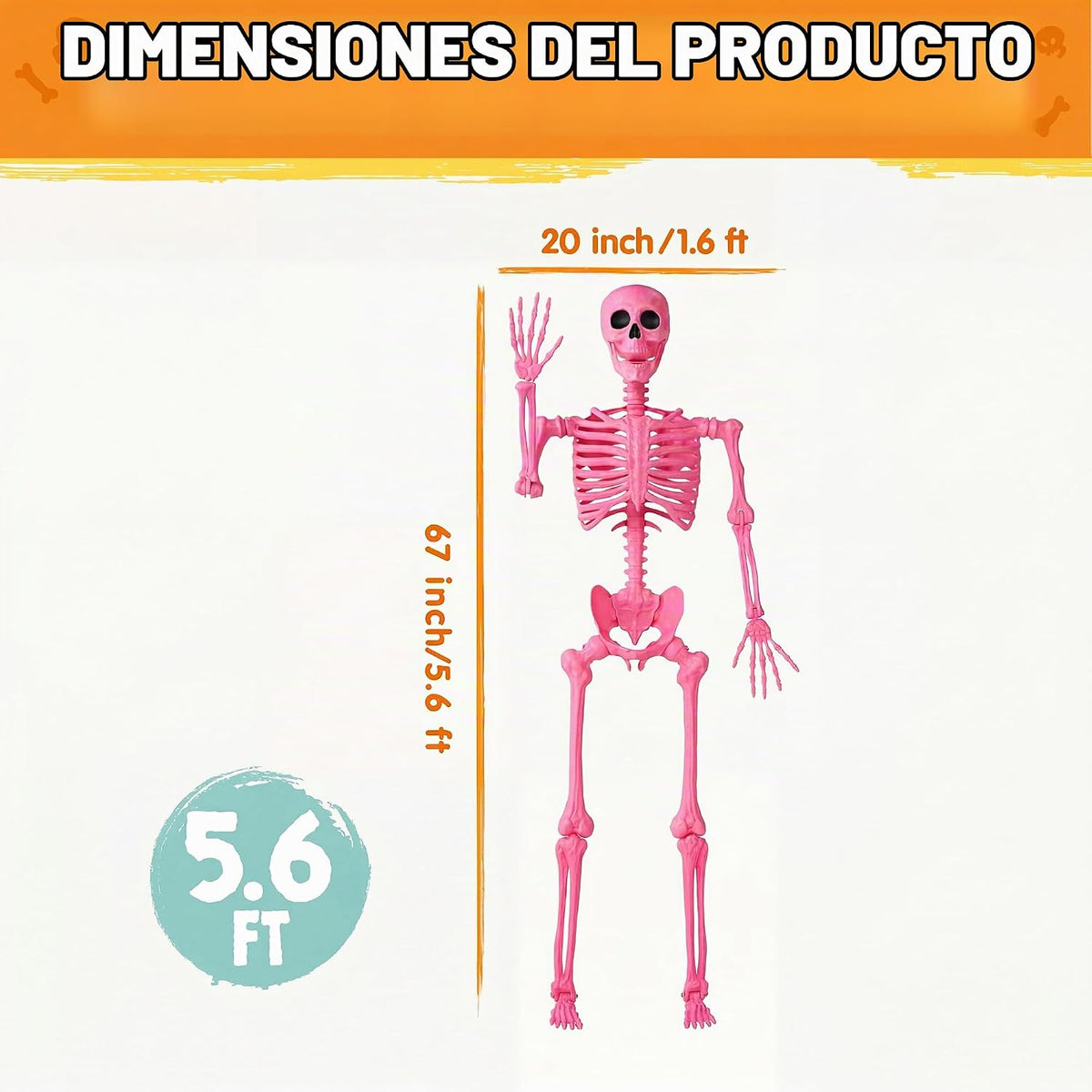 JOYIN - Esqueleto de Halloween posable de 1.7 m de la colección Lif...