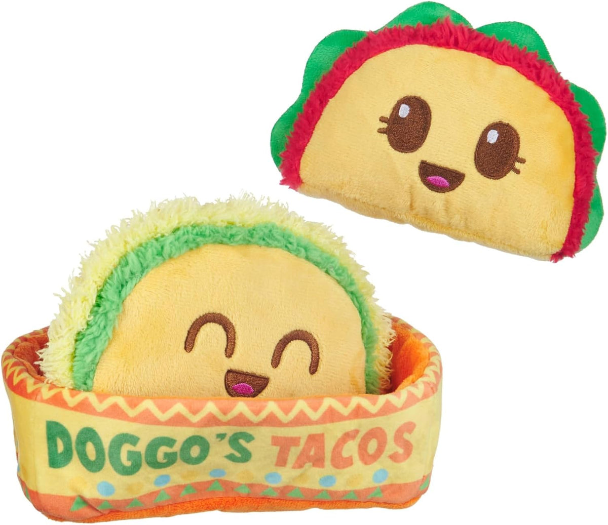 Barkbox Doggo's Tacos - Juguete de peluche chirriante 3 en 1 pa...