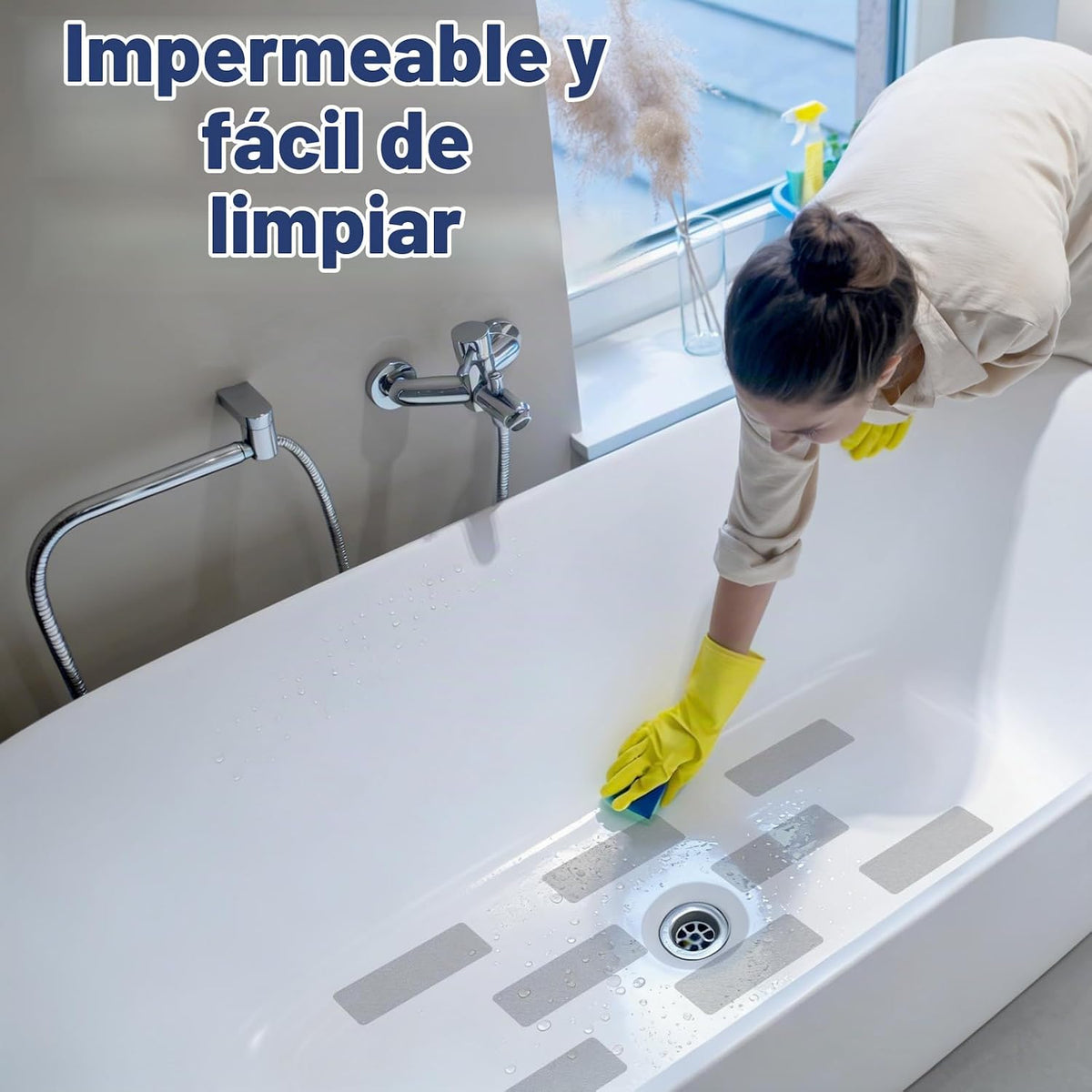 Gecork XXL - Calcomanías antideslizantes para bañera con adhesivo f...