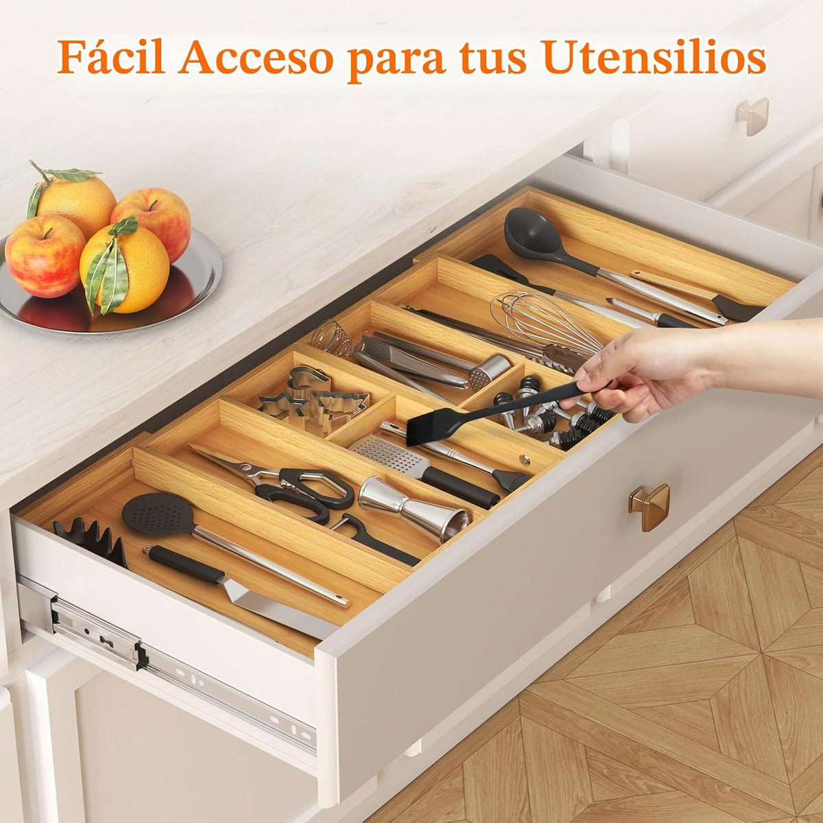 Lifewit Organizador de utensilios expandible para cajón de cocina,...