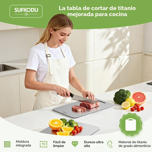 3 tablas de cortar de titanio para cocina, tabla de cortar de titan...