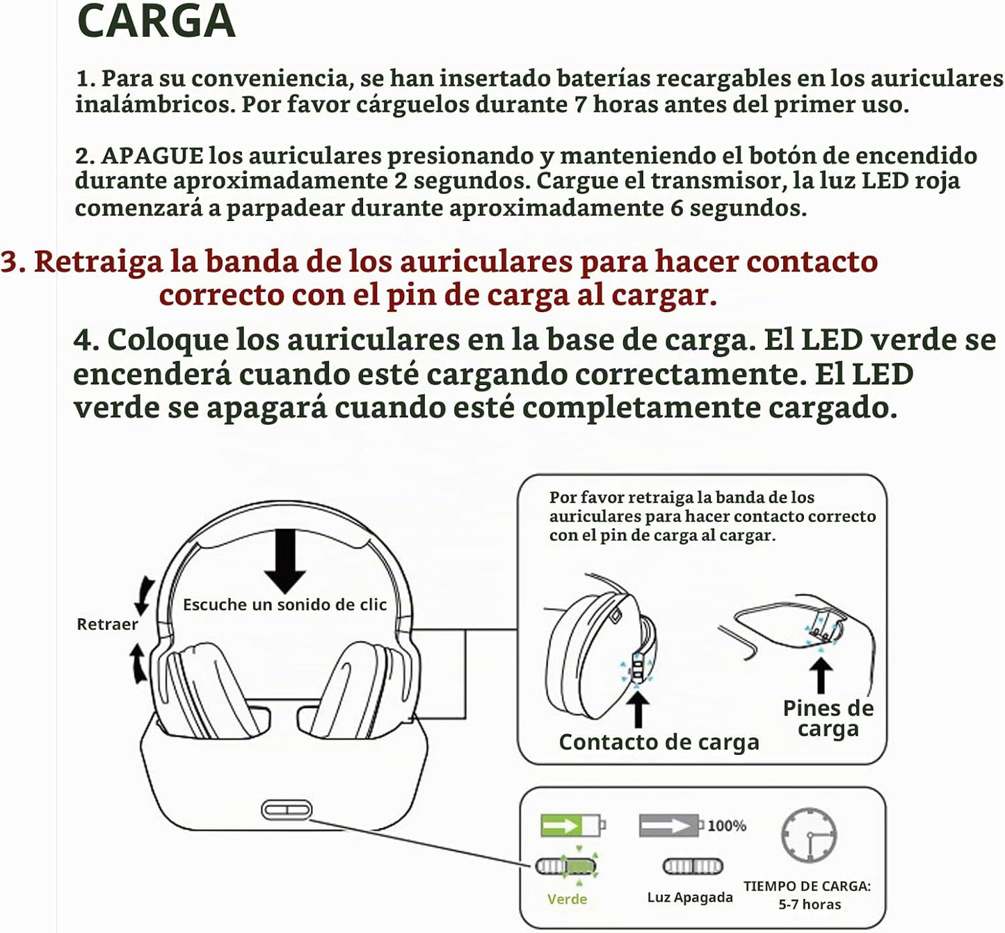 ANSTEN Auriculares inalámbricos para ver televisión, auriculares so...