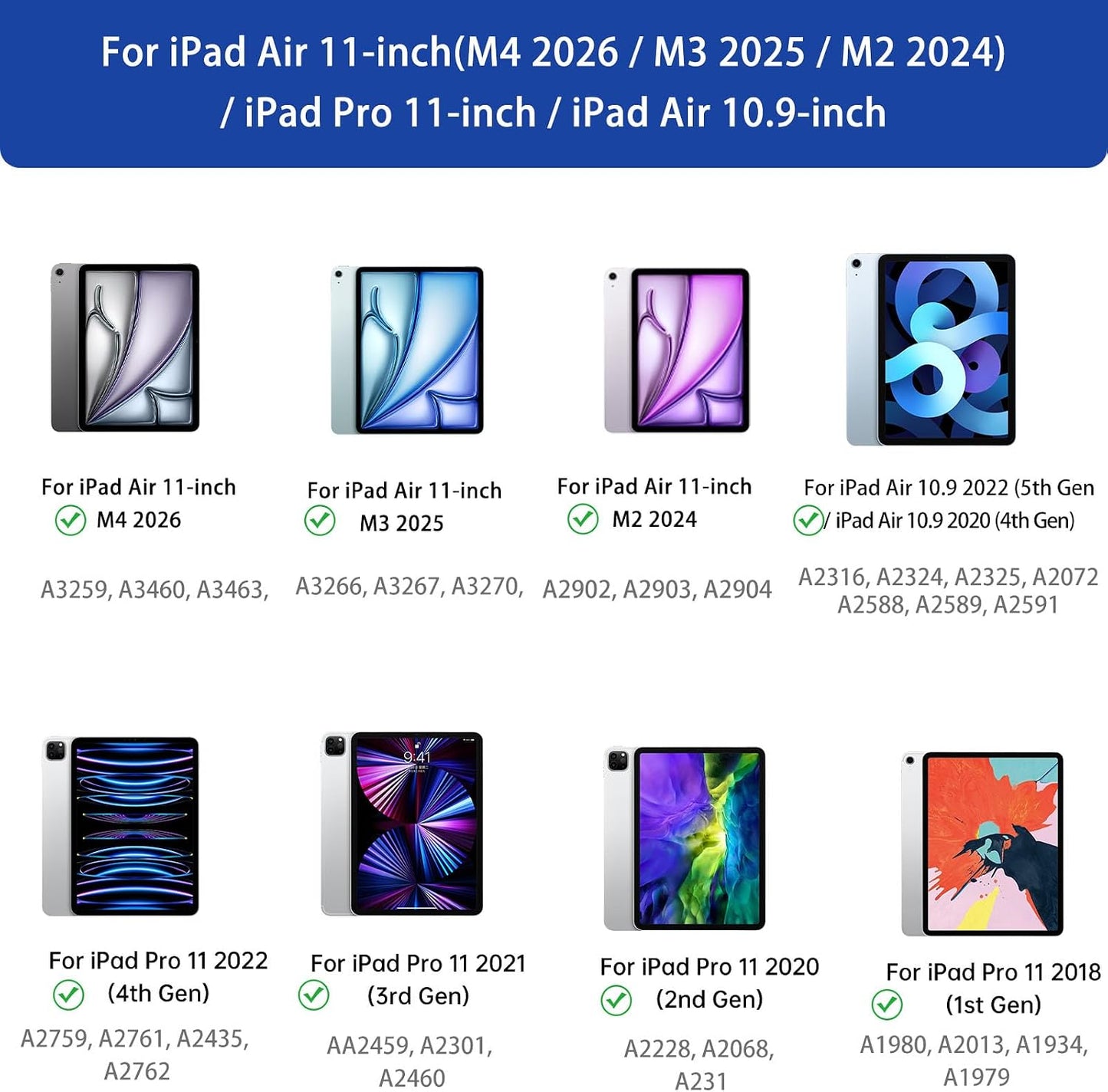 Funda de teclado con lápiz capacitivo para iPad Air de 11 pulgadas...