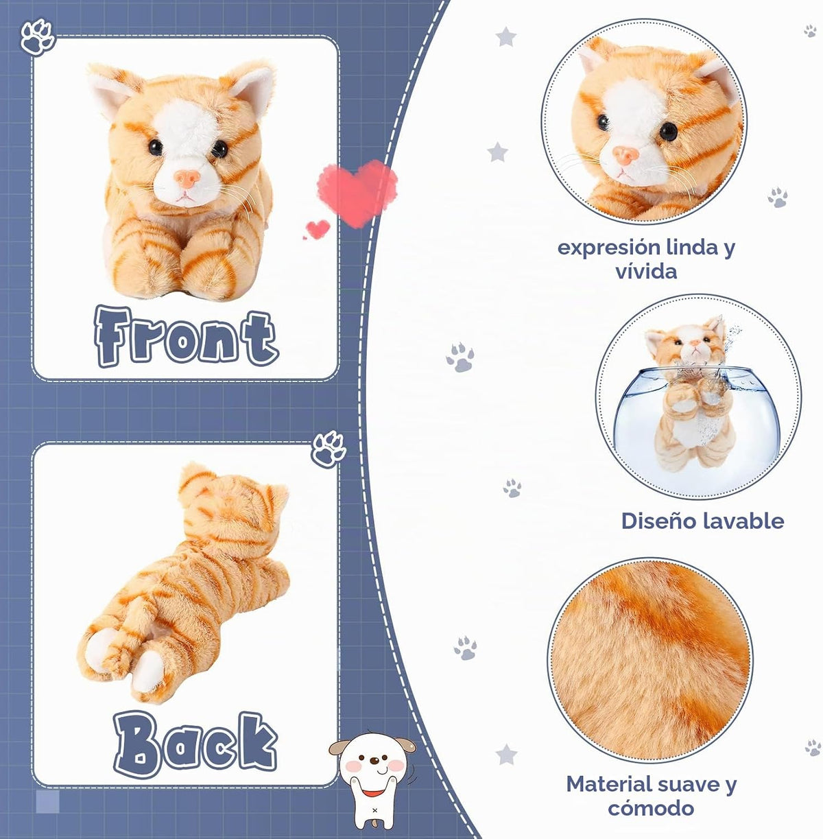 Harrycle 3 piezas de 9 pulgadas gato de peluche de juguete de regal...