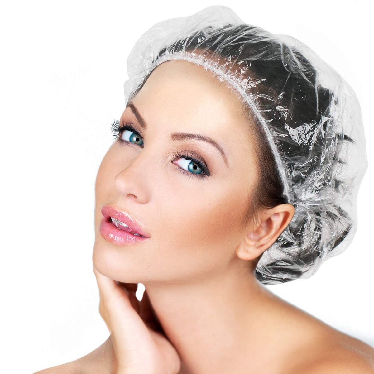 50 unidades de gorros de ducha desechables, gorro de baño de plásti...