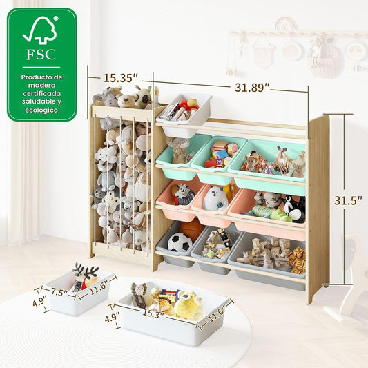 EXPERLAM Organizador de almacenamiento de juguetes para niños, 2 en...