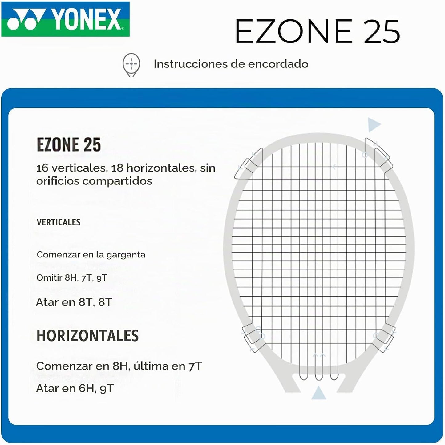 YONEX EZONE 25 Blast Blue - Raqueta de tenis pre-encordada de grafi...