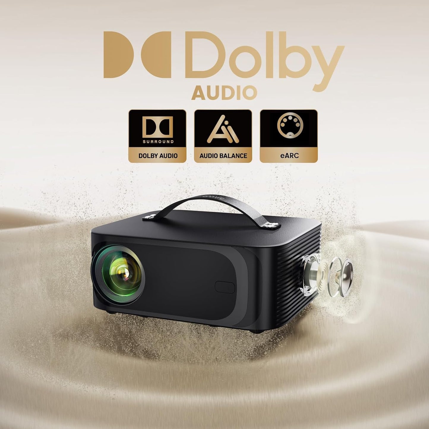 ONOAYO Proyector para exteriores 4K con enfoque automático AI, audi...