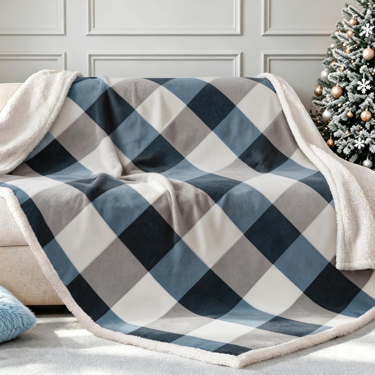 PU MEI Manta de forro polar Sherpa reversible de 60" x 80"...