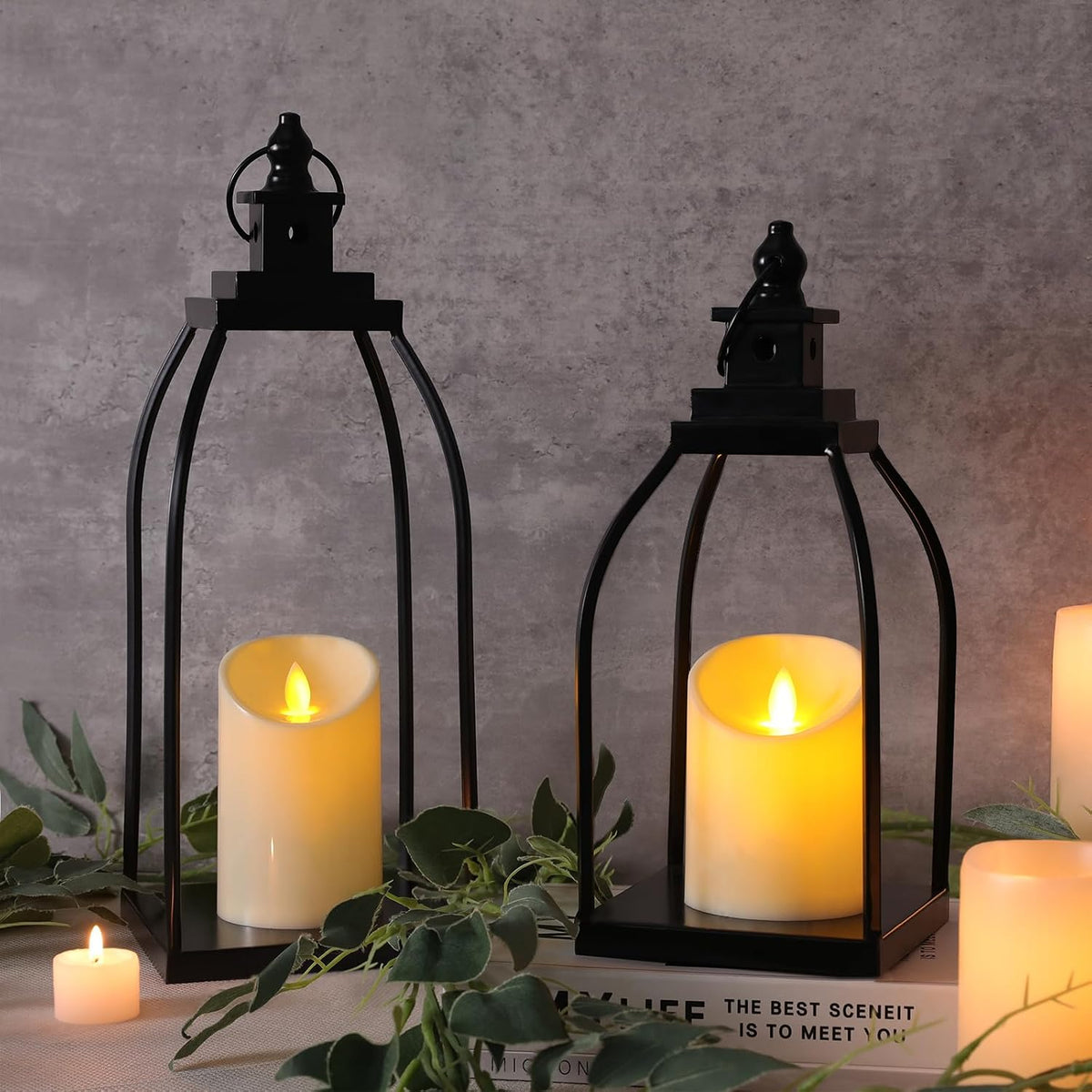 DARJEN Farol Moderno de Granja para Decoración de Exteriores e Inte...