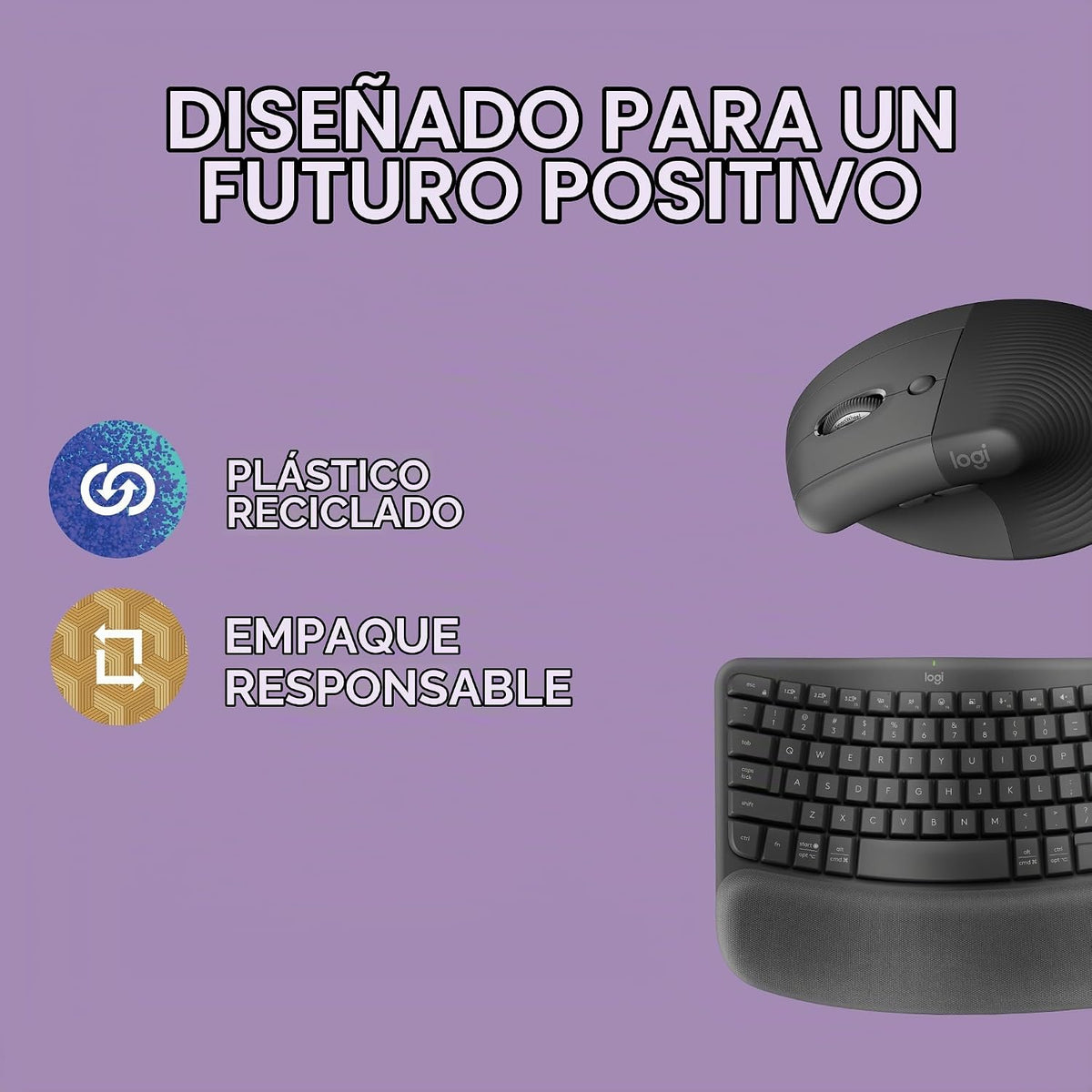 Logitech Wave Keys - Teclado ergonómico inalámbrico con reposamanos...