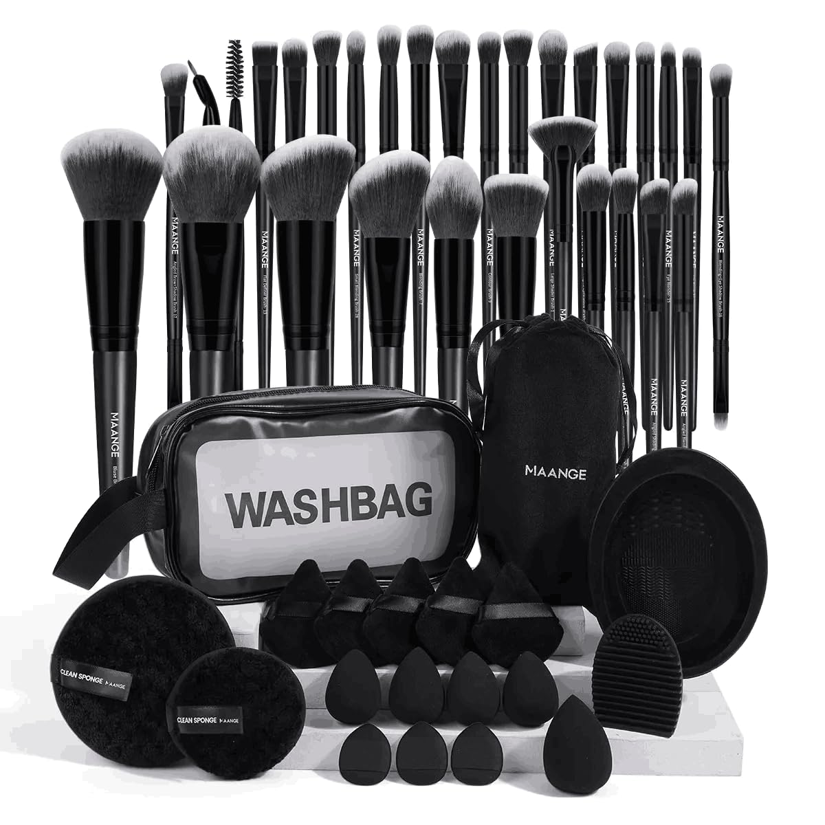 MAANGE Juego de 49 brochas de maquillaje, juego de herramientas de...