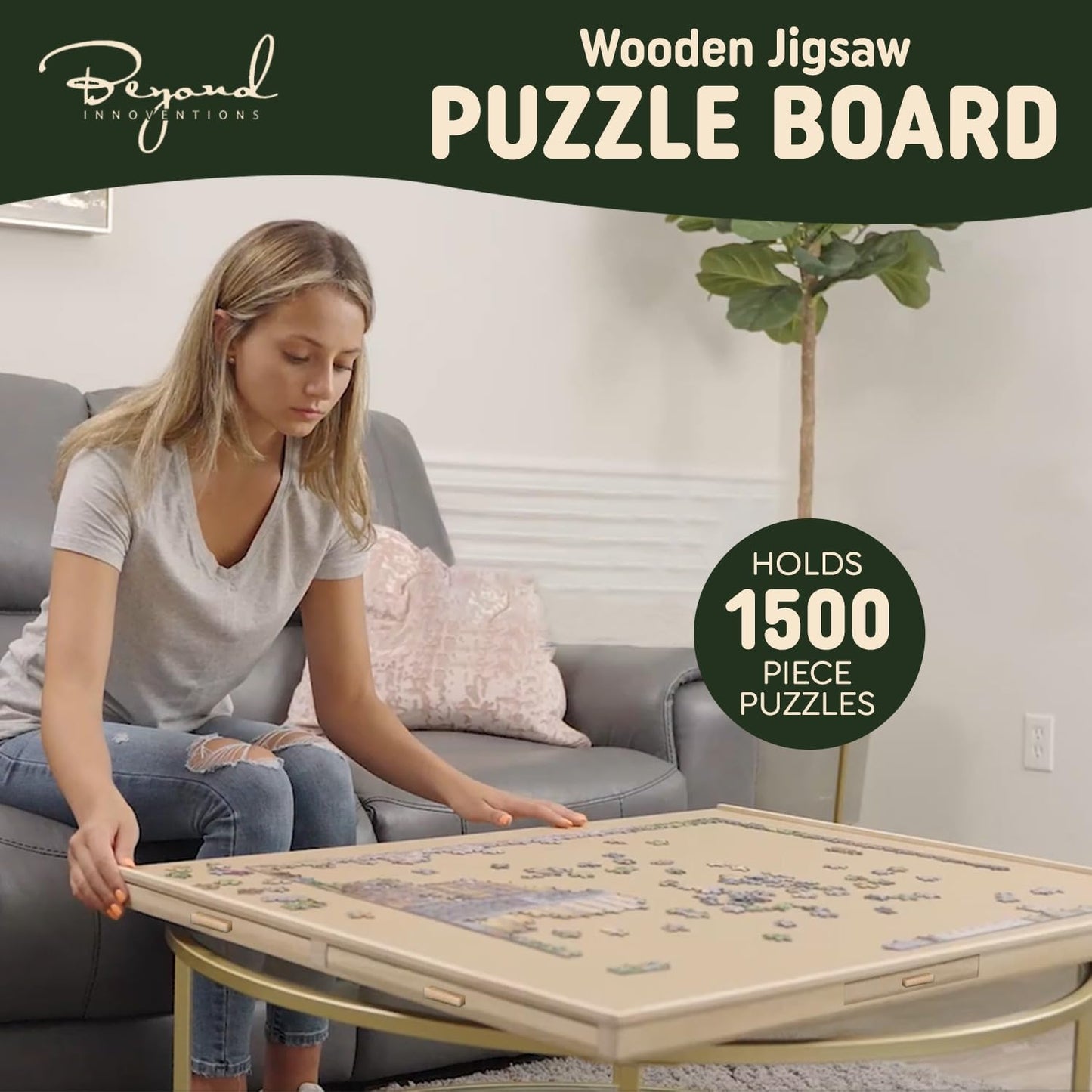 Tablero de rompecabezas de madera de 1500 piezas - 6 cajones, mesa...