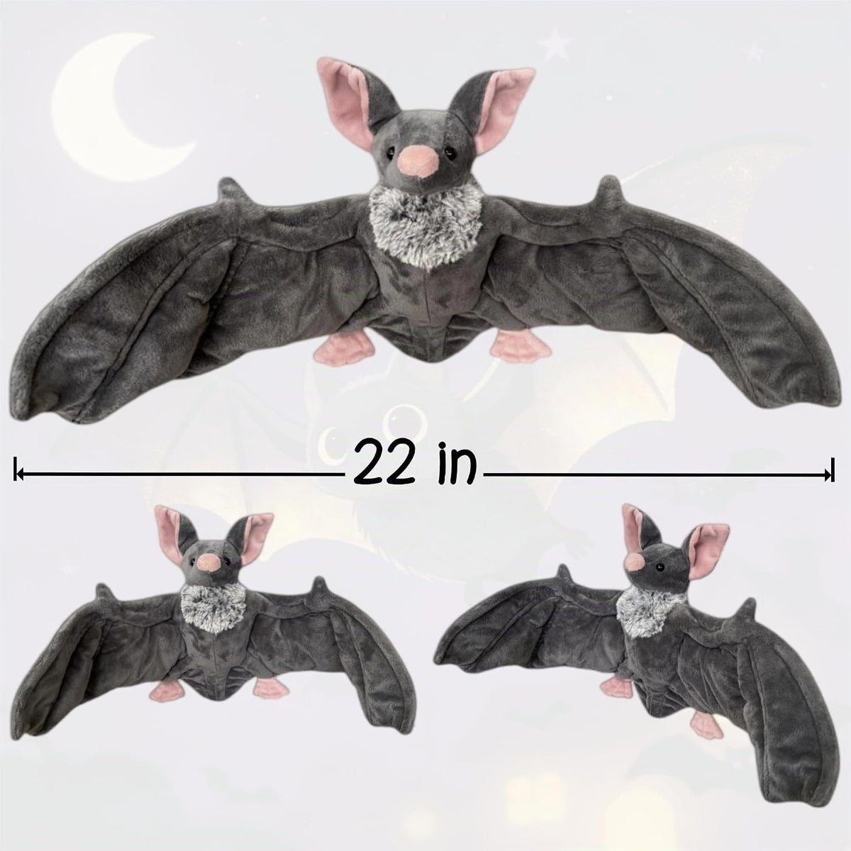 MKTRGOE Peluche de murciélago gótico grande de 22 pulgadas, animal...
