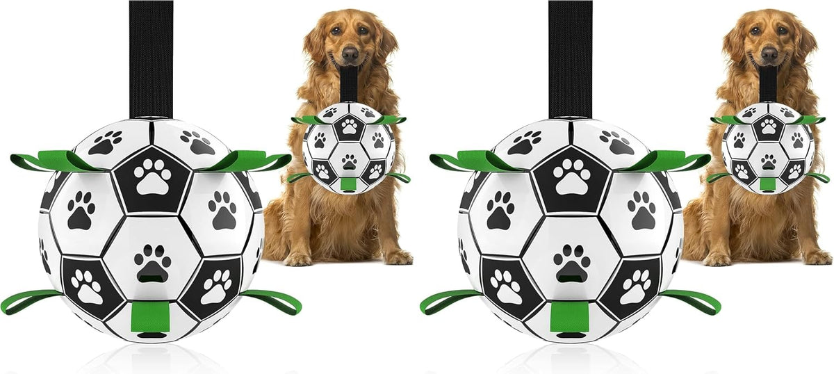 QDAN Juguetes grandes para perros, pelota de fútbol de 8 pulgadas p...