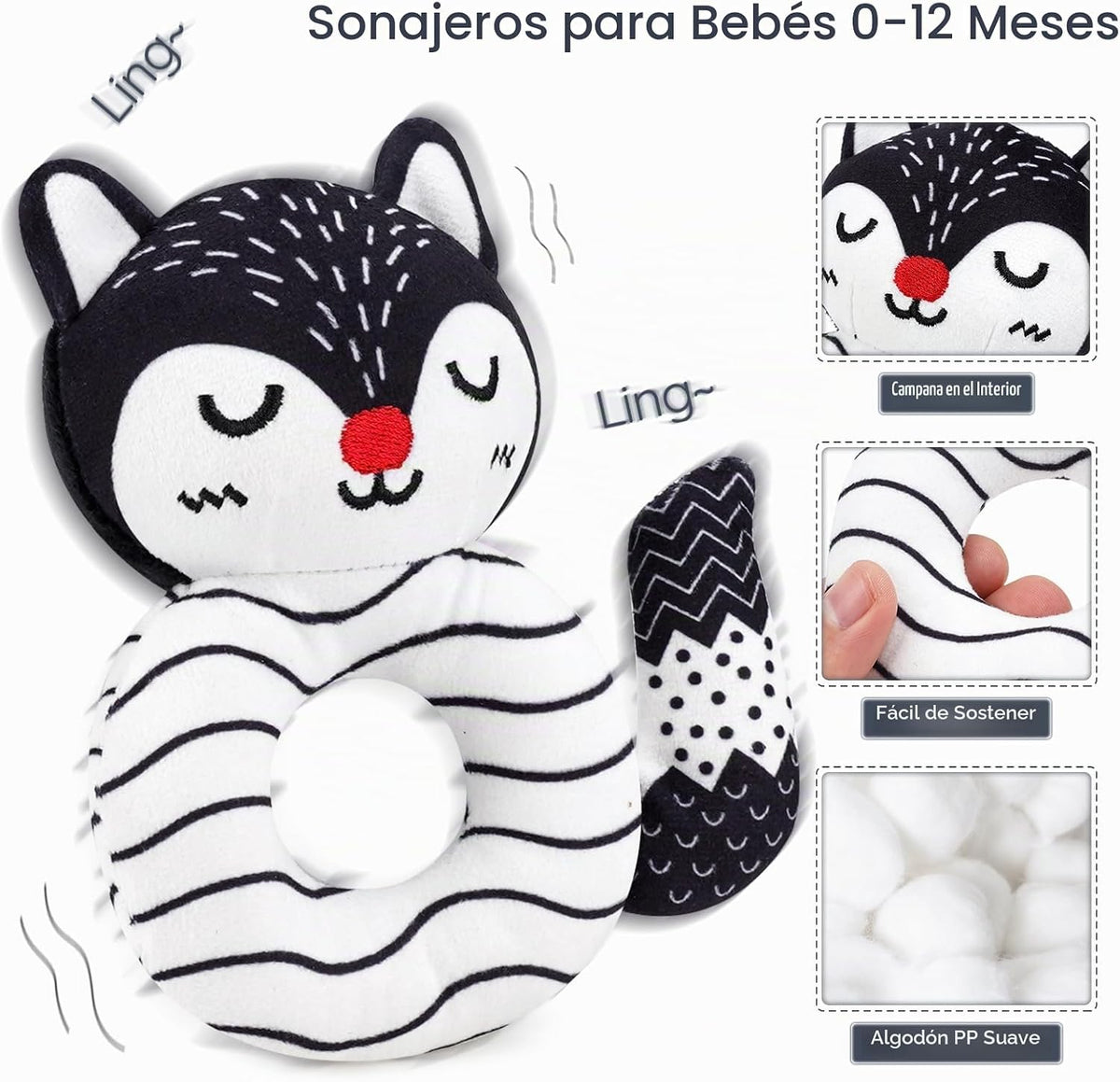 Joyreal Juguetes sensoriales de alto contraste para recién nacidos,...