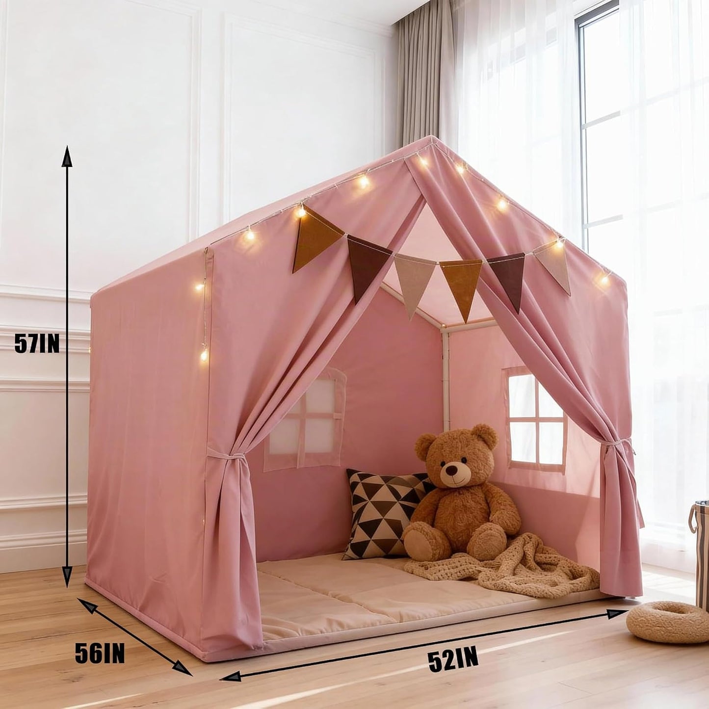 Tienda de campaña para niños, casa de juegos interior con tapete\/l...