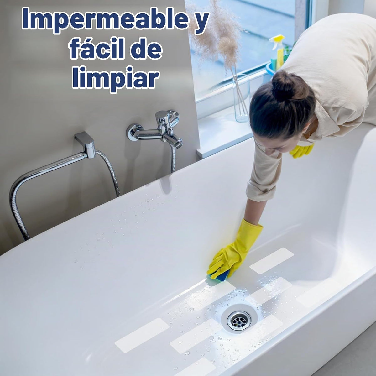 Gecork XXL - Calcomanías antideslizantes para bañera con adhesivo f...