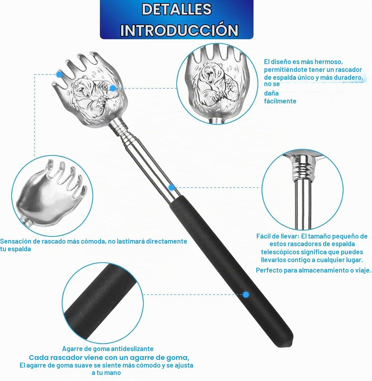 Set de regalo de rascador de espalda de gran tamaño, pack de 2, her...