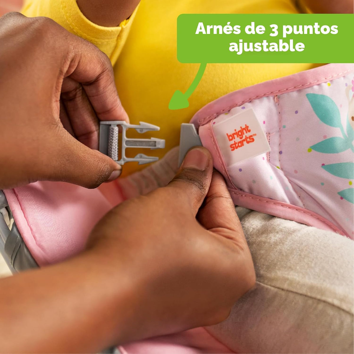 Bright Starts - Salsero rosa vibrante para bebé, barra de juguetes...
