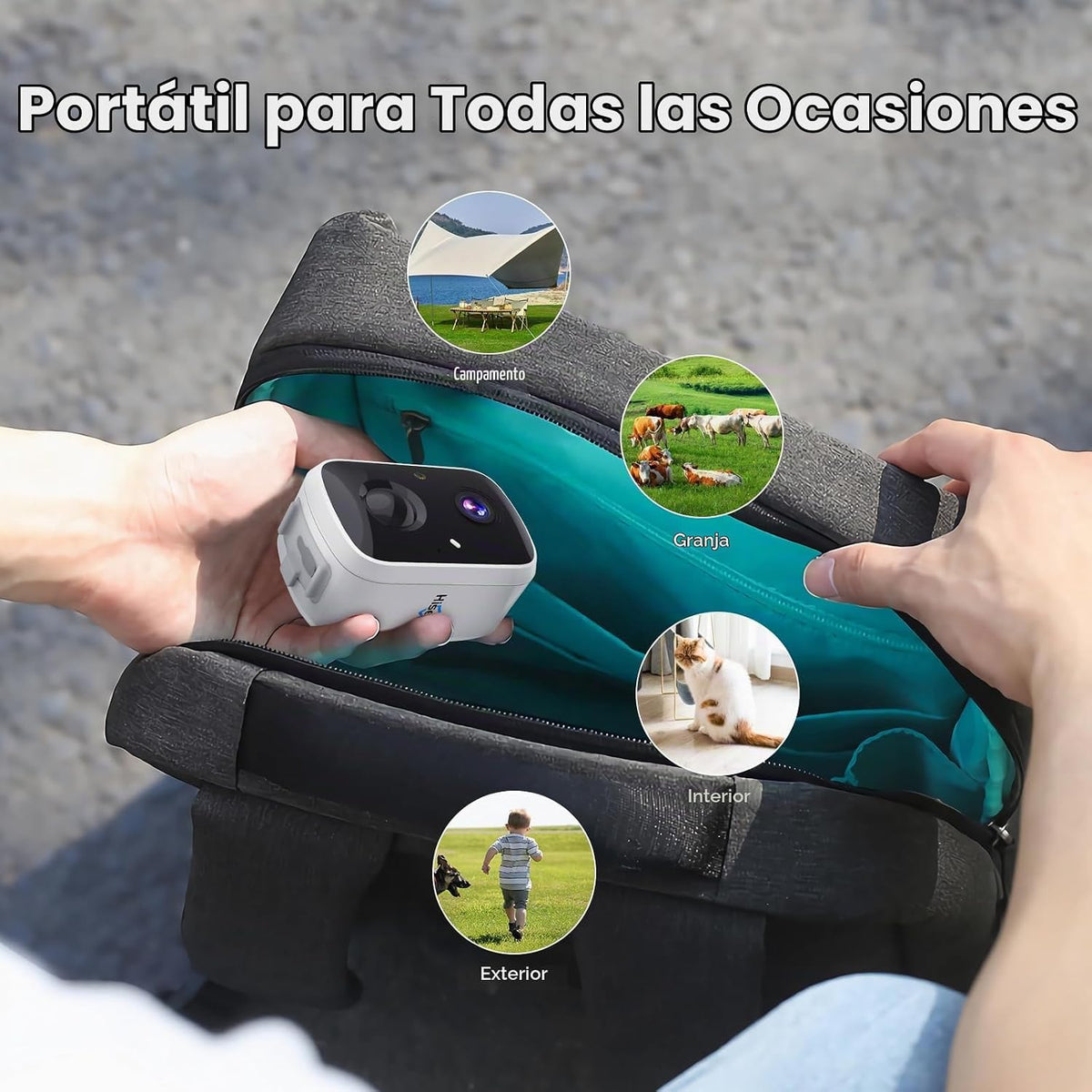 Hiseeu Cámaras de seguridad solares inteligentes para exteriores, a...