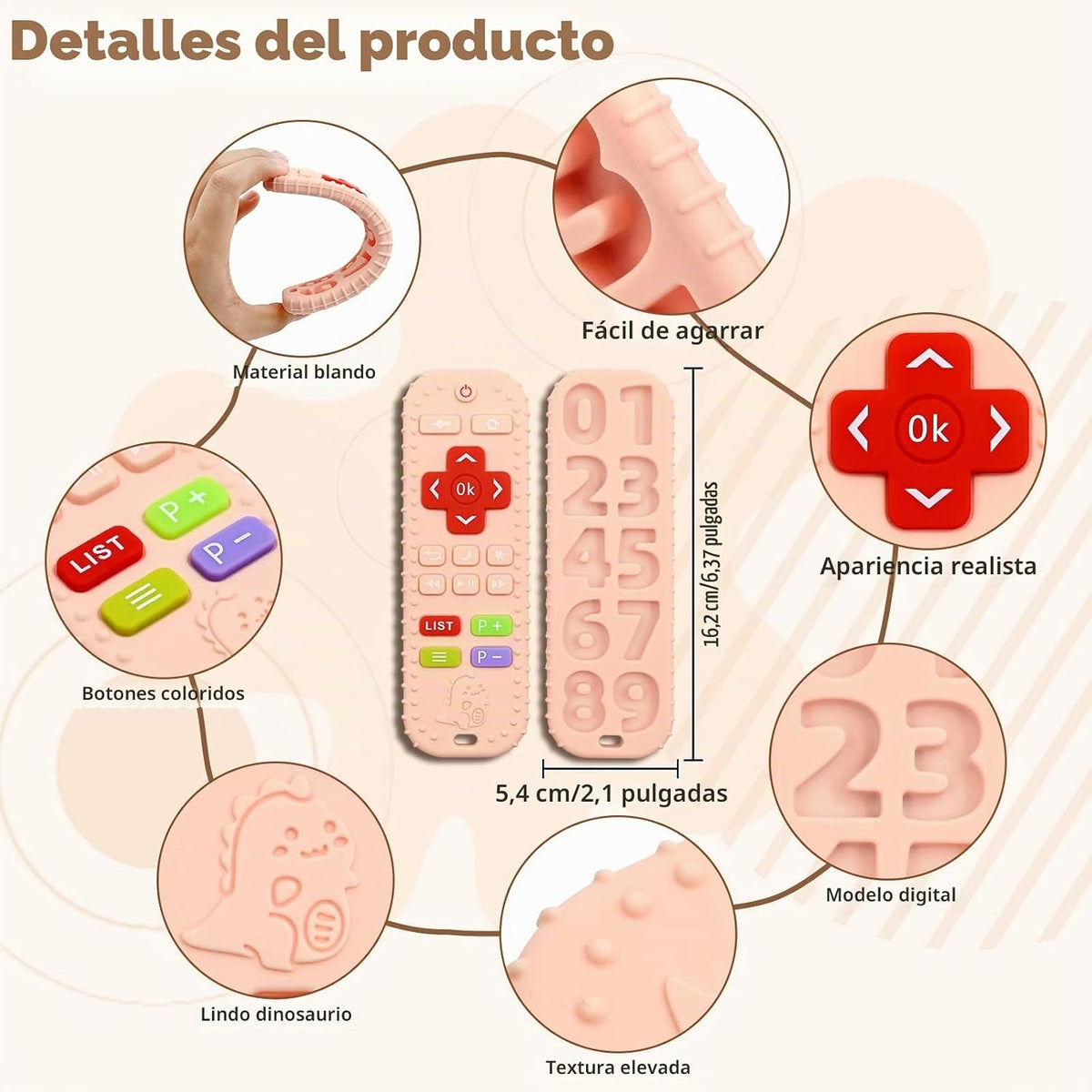 Mordedores para aliviar la dentición, juguetes para bebés de 3-6 12...