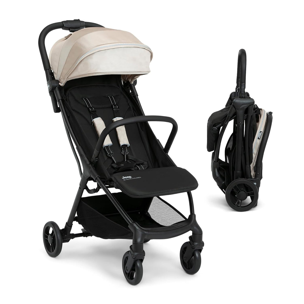 Delta Children Greenguard Gold - Cochecito de viaje compacto Jeep A...