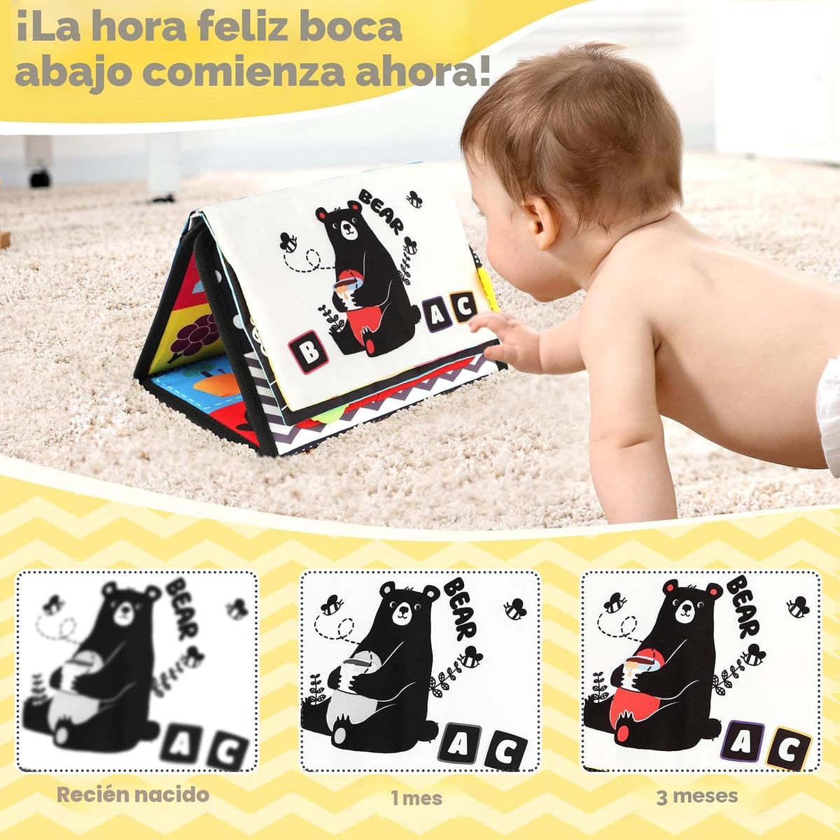 URMYWO Juego de Tiempo de Barriga - Juguetes de Alto Contraste en N...