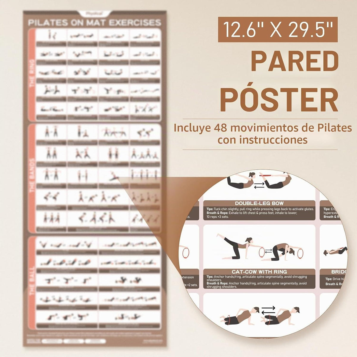 Kit de Pilates PhysKcal, anillo de pilates de 15 pulgadas con 1 bol...
