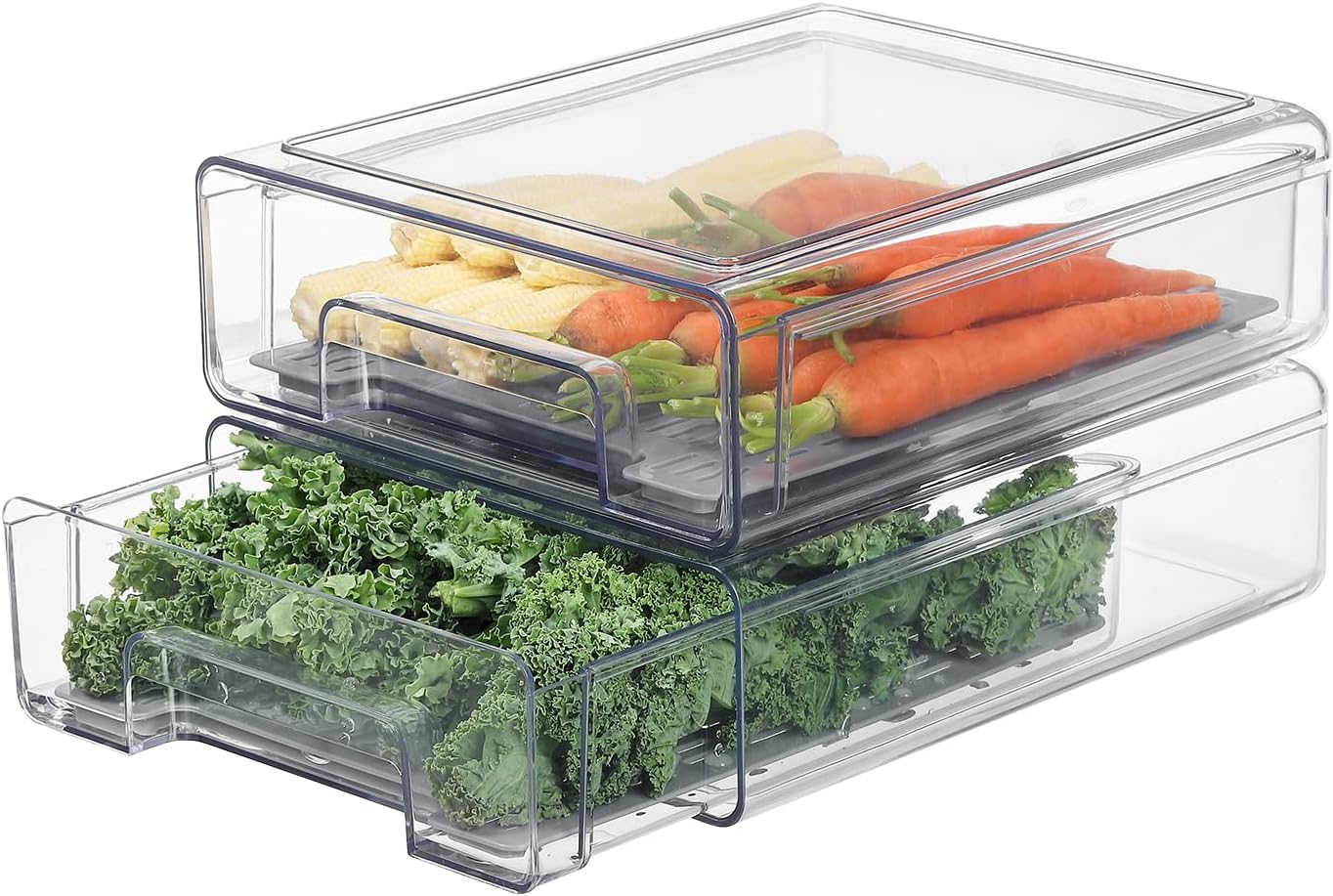 Bronkeeper Cajones organizadores de refrigerador transparentes extr...