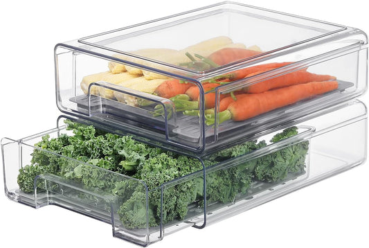 Bronkeeper Cajones organizadores de refrigerador transparentes extr...