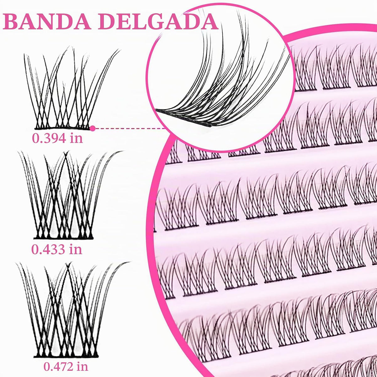 SLSXNL - Extensiones de pestañas rizadas en racimo, naturales y dis...
