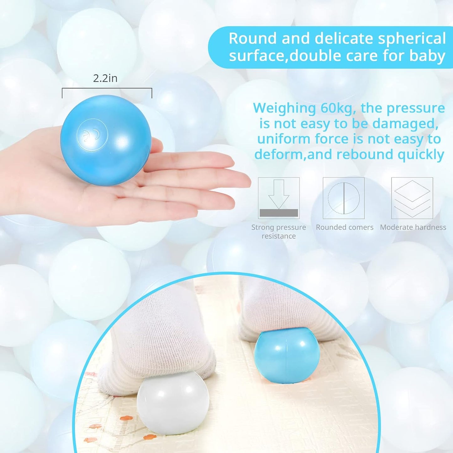 STARBOLO Pelotas de Piscina de Pelotas para Niños Pequeños Paquete...