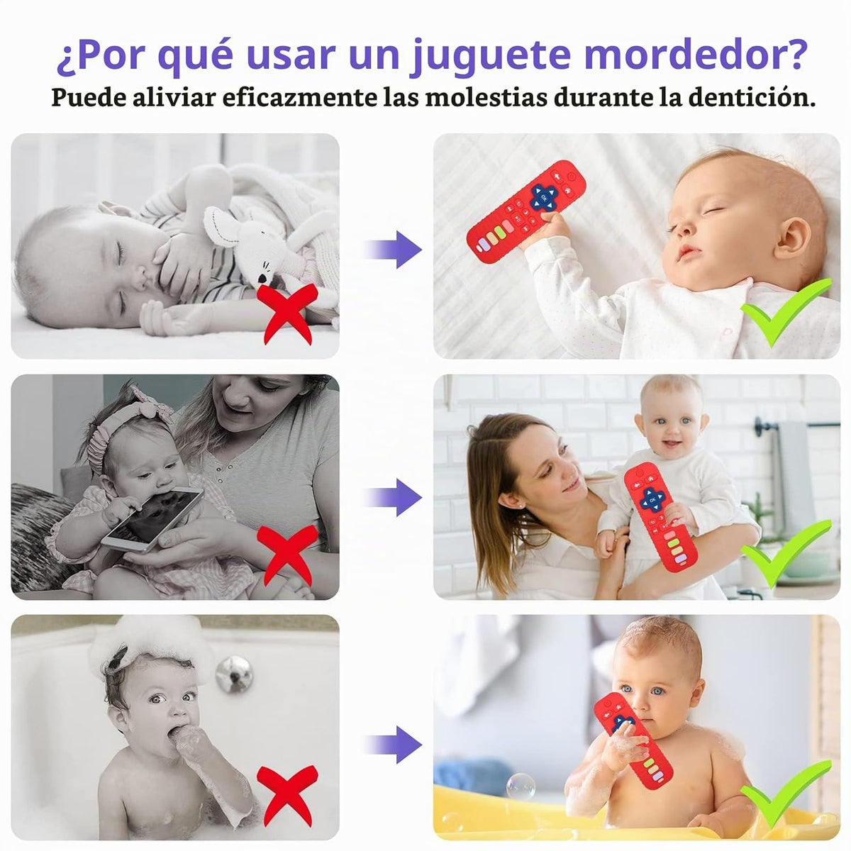 Chuya Mordedores de Control Remoto de Silicona para Bebé, Juguetes...