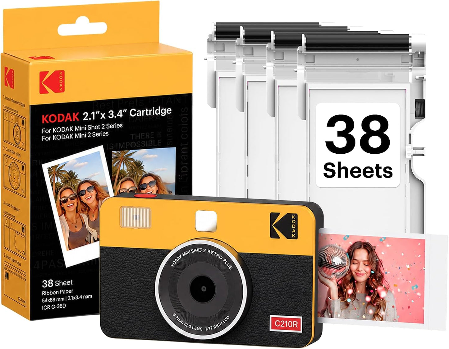 KODAK Mini Shot 2 Retro 4PASS 2 en 1 Cámara digital instantánea e i...
